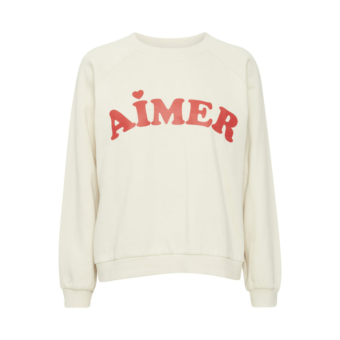 ICHI : Lela Brushed Sweatshirt - Cream