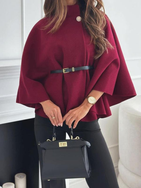 Cope Clothing : Belted Cape - Burgundy