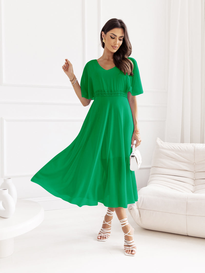 COPE CLOTHING : V-Neck Dress - Green