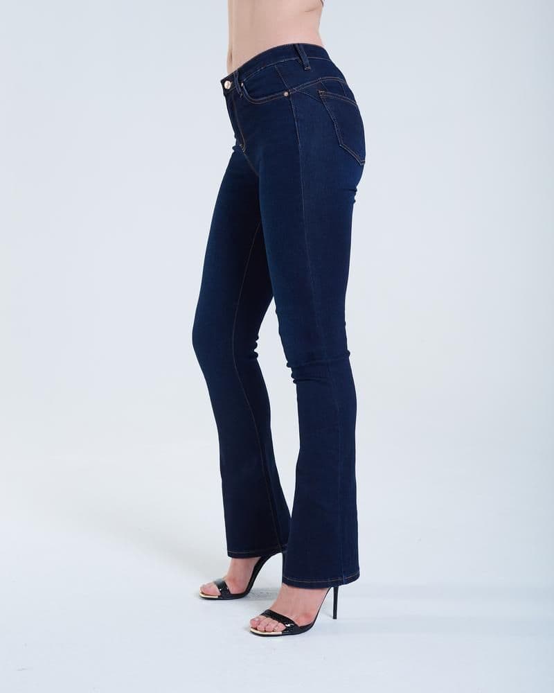 DIESEL : Gina High Rise Bootleg Jeans - Indigo Blue