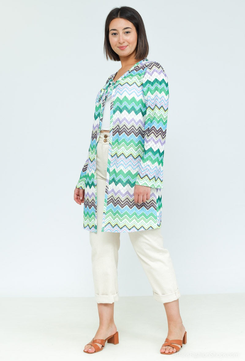 COPE CLOTHING : Zig-Zag Cardi - Green