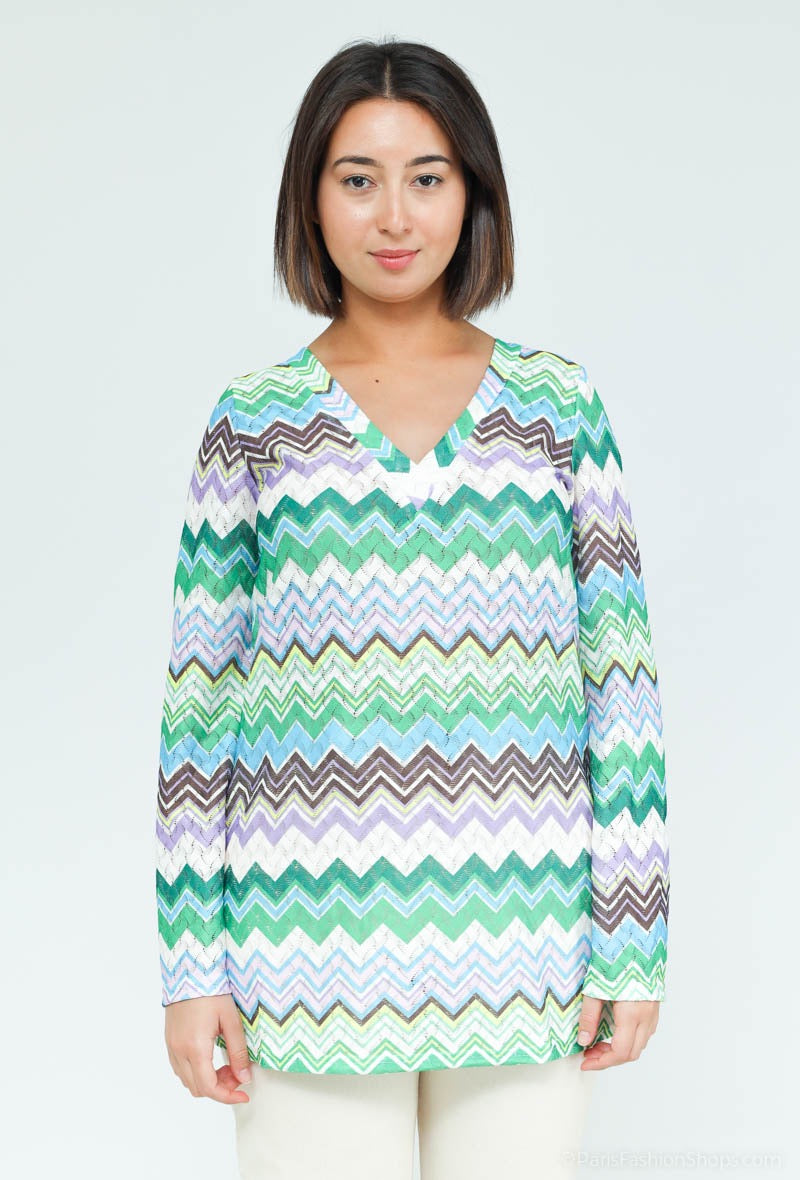 COPE CLOTHING : Zig-Zag Top - Green