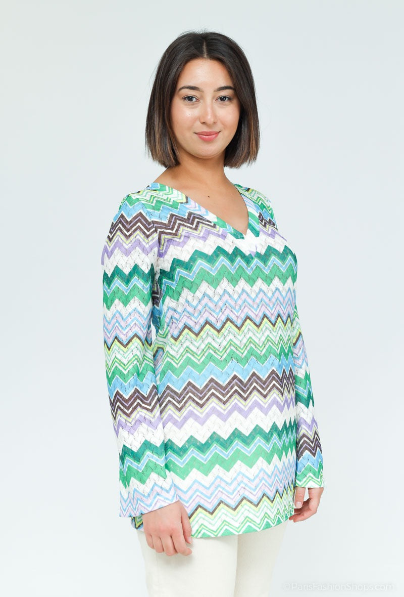 COPE CLOTHING : Zig-Zag Top - Green