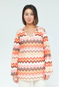 COPE CLOTHING : Zig-Zag Top - Orange