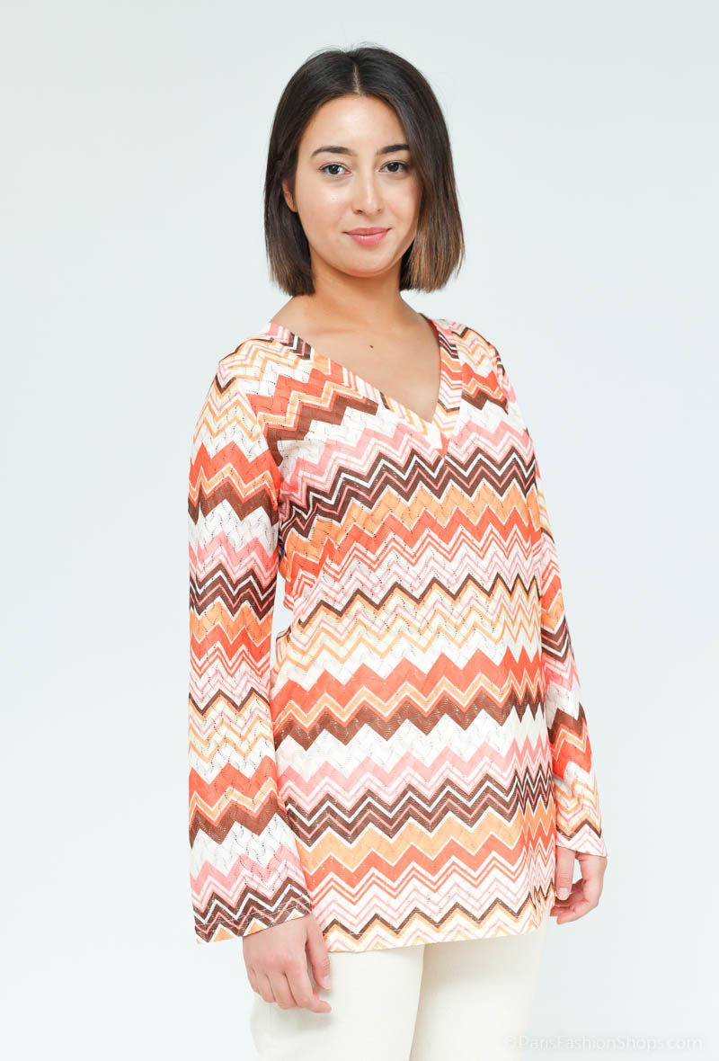 COPE CLOTHING : Zig-Zag Top - Orange