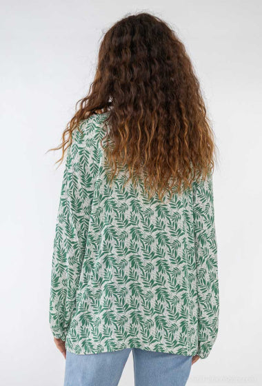 COPE CLOTHING : Long Sleeve Printed Tunic : Green