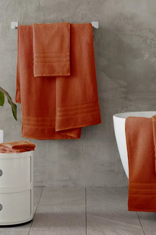 CATHERINE LANSFIELD : Zero Twist Cotton Towel - Terracotta (Available in 3 Sizes)