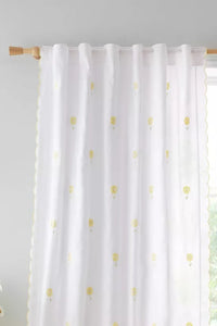 CATHERINE LANSFIELD : Lorna Embroidered Daisy Slot Top Curtain Panel