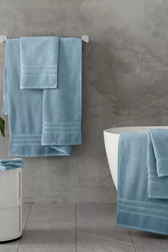 CATHERINE LANSFIELD : Zero Twist Cotton Towel - Blue (Available in 3 Sizes)