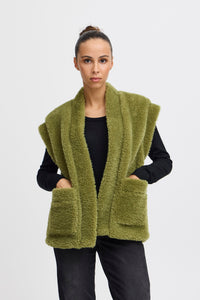 ICHI : Gizla Teddy Gilet - Green