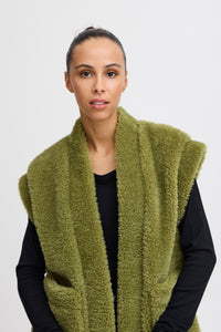 ICHI : Gizla Teddy Gilet - Green