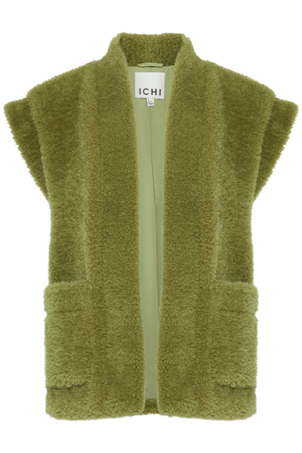 ICHI : Gizla Teddy Gilet - Green