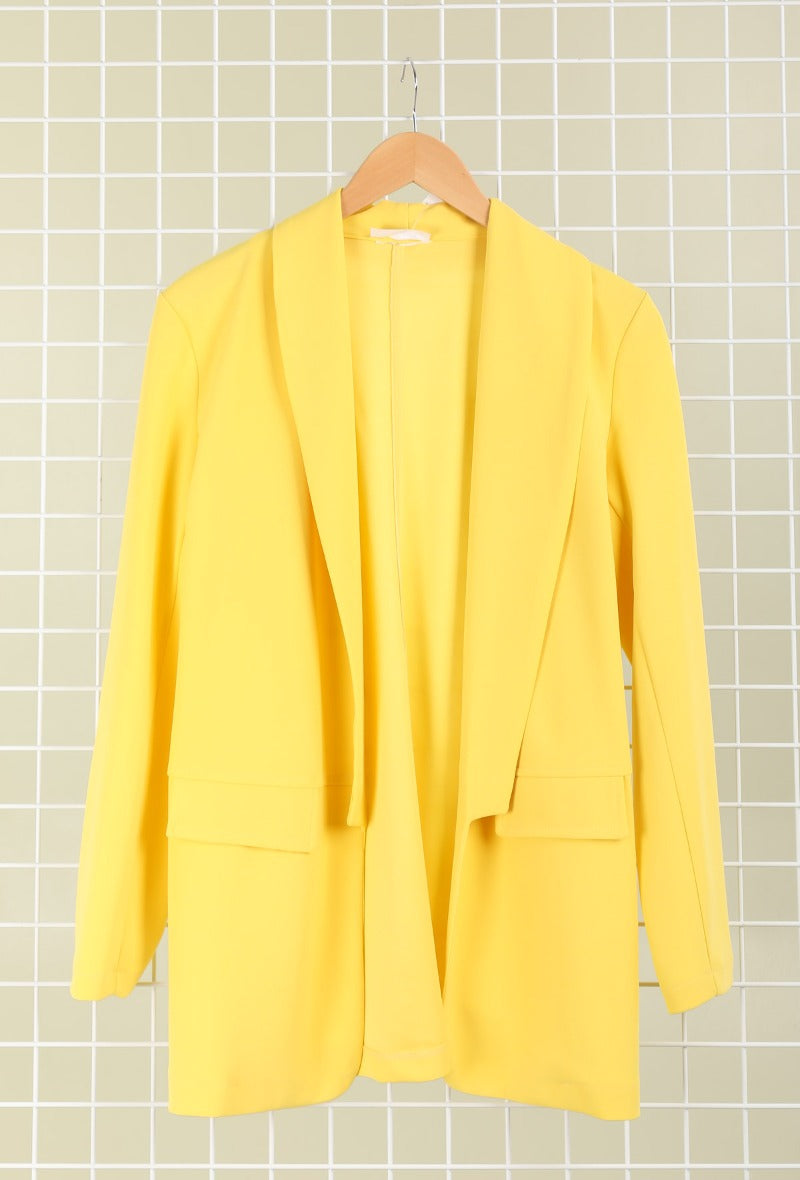 Long yellow blazer sale