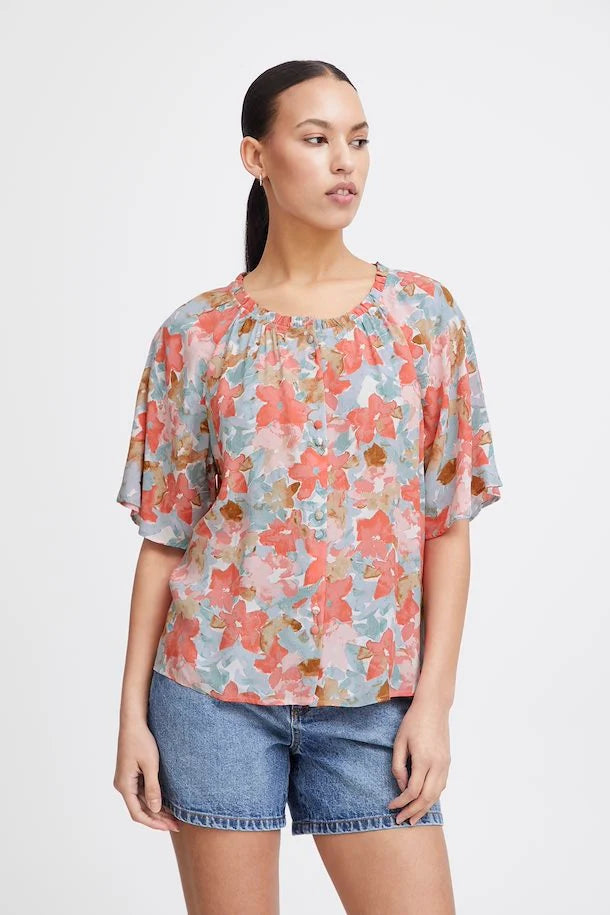 ICHI : Sanura Floral Shirt Blouse