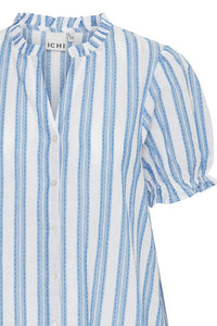 ICHI : Ezomo Stripe Shirt - Blue