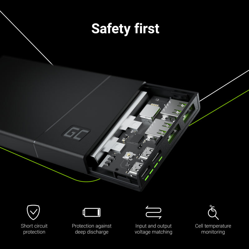 GREEN CELL : 10 000mAh Fast Charging Powerbank