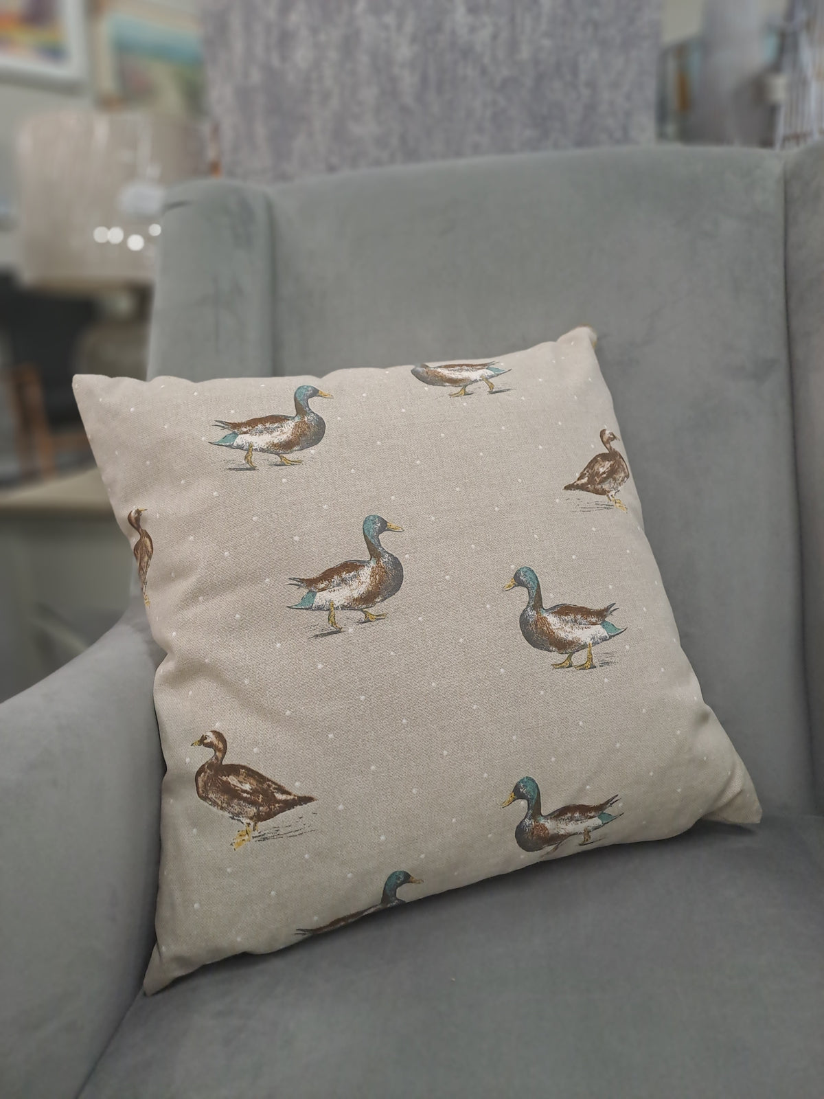 FULLSHIRE : Linen Cushion - Ducks 43x43