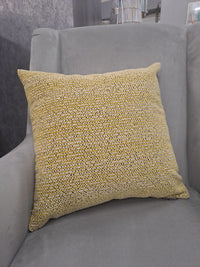 FERVOR & HUE : Geo Twist Cushion - Grey/Yellow