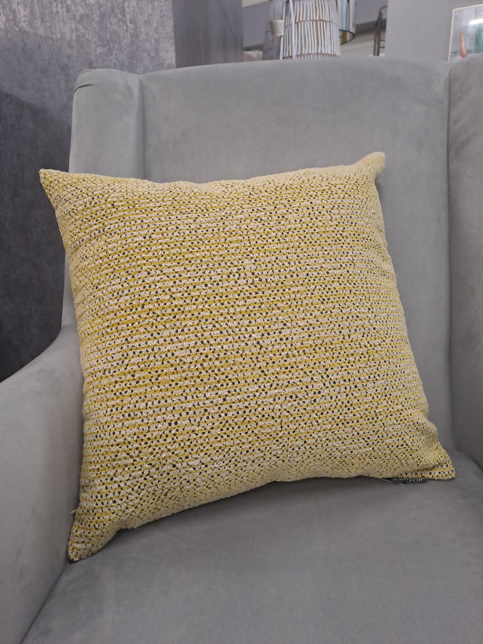 FERVOR & HUE : Geo Twist Cushion - Grey/Yellow