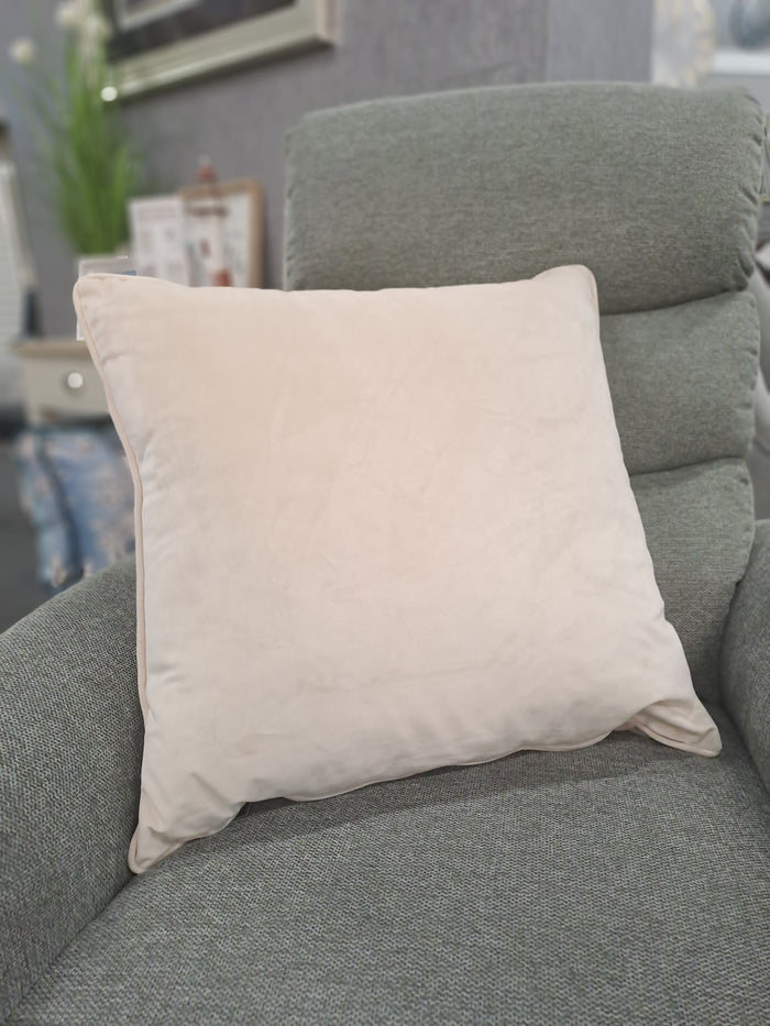 FULLSHIRE : Velvet Piped Cushion - Natural 55x55