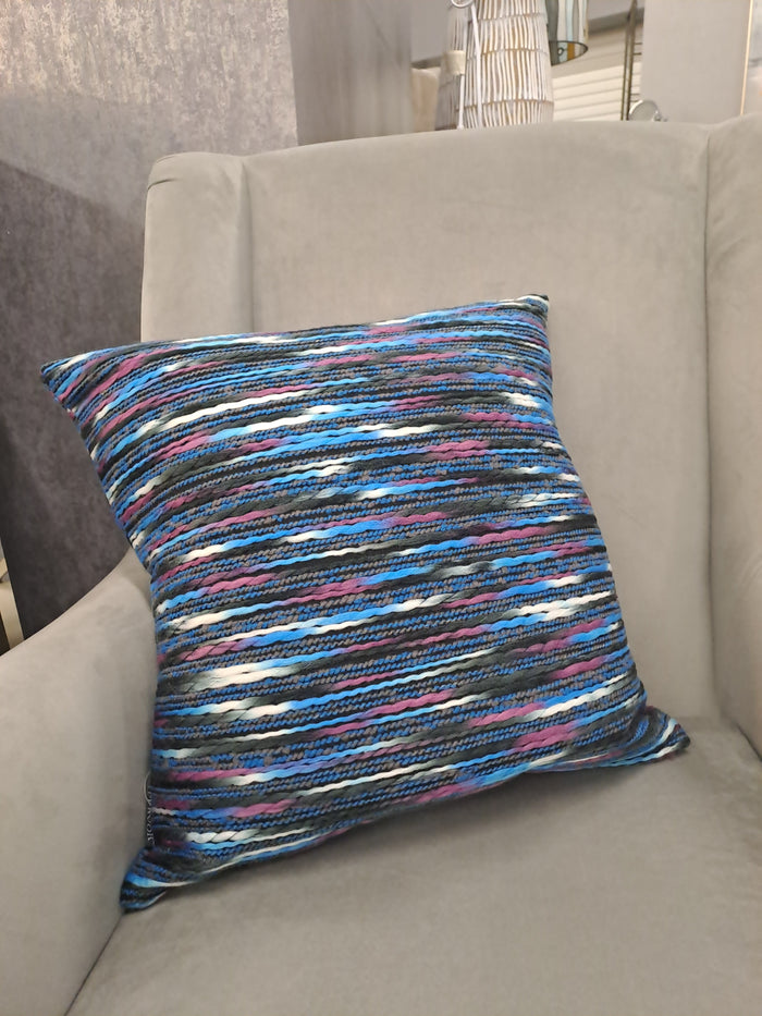 FERVOR & HUE : Fun Knit Rope Cushion - Grey/Multi