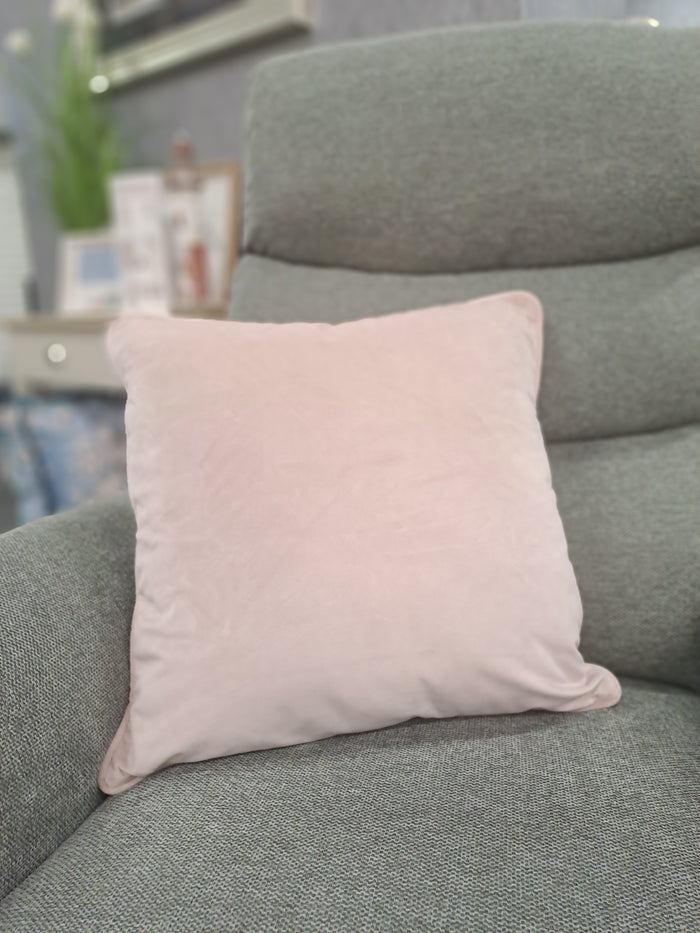 FULLSHIRE : Velvet Piped Cushion - Blush Pink 43x43