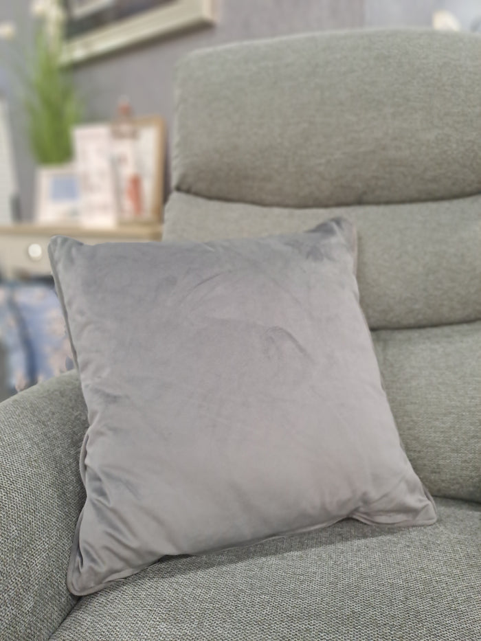 FULLSHIRE : Velvet Piped Cushion - Charcoal 43x43