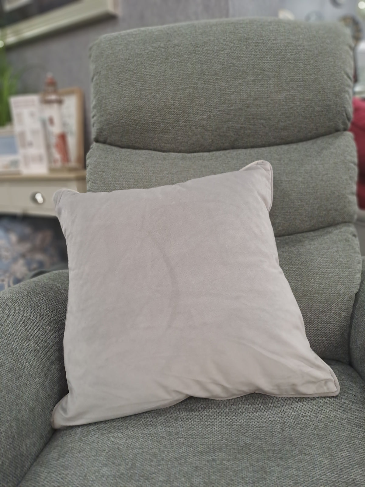 FULLSHIRE : Velvet Piped Cushion - Silver 43x43