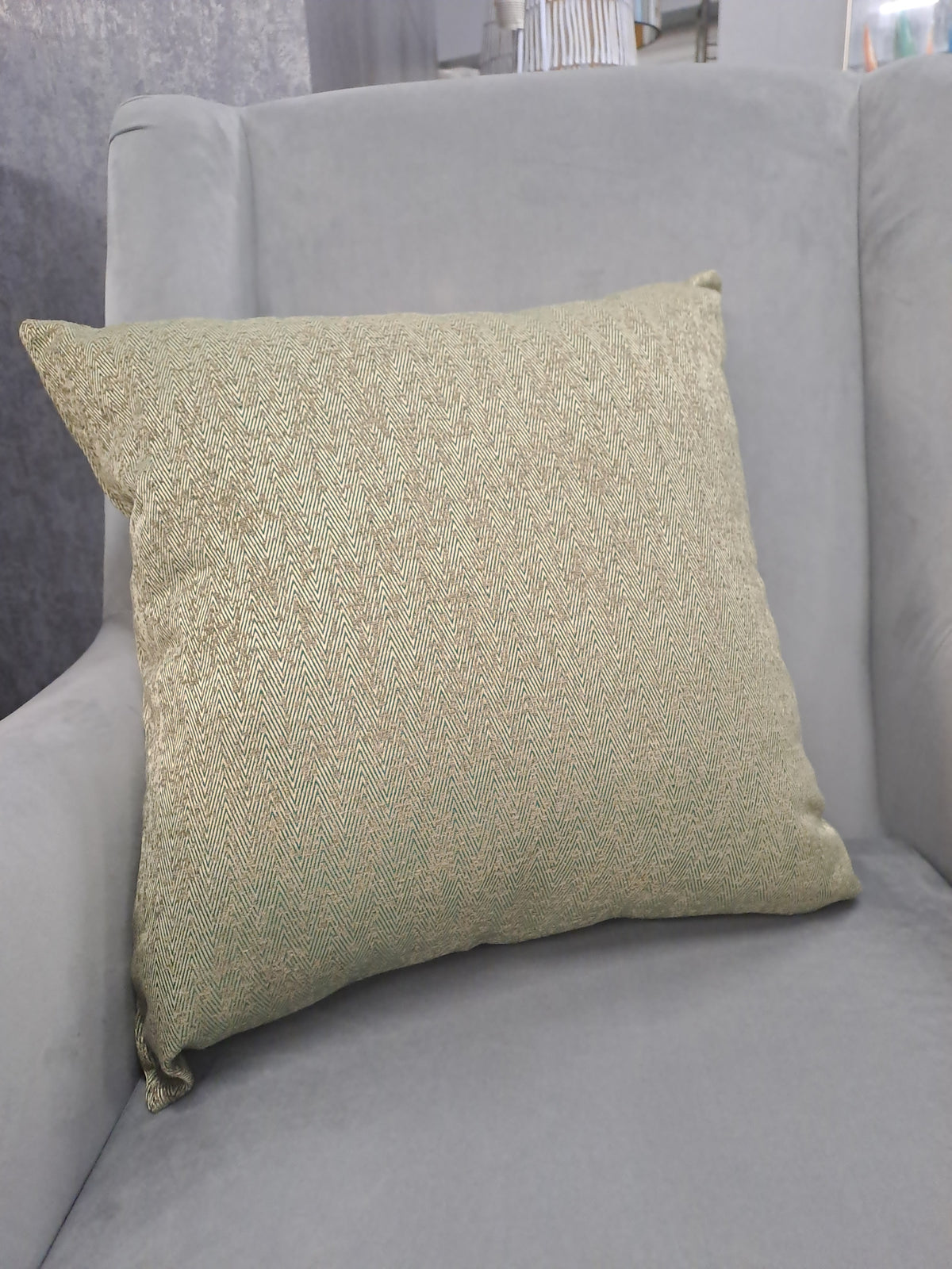 FERVOR & HUE : Luxury Cushion - Herringbone Emerald