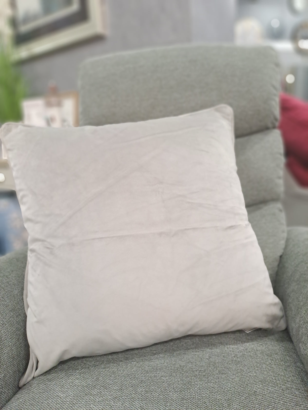 FULLSHIRE : Velvet Piped Cushion - Silver 55x55