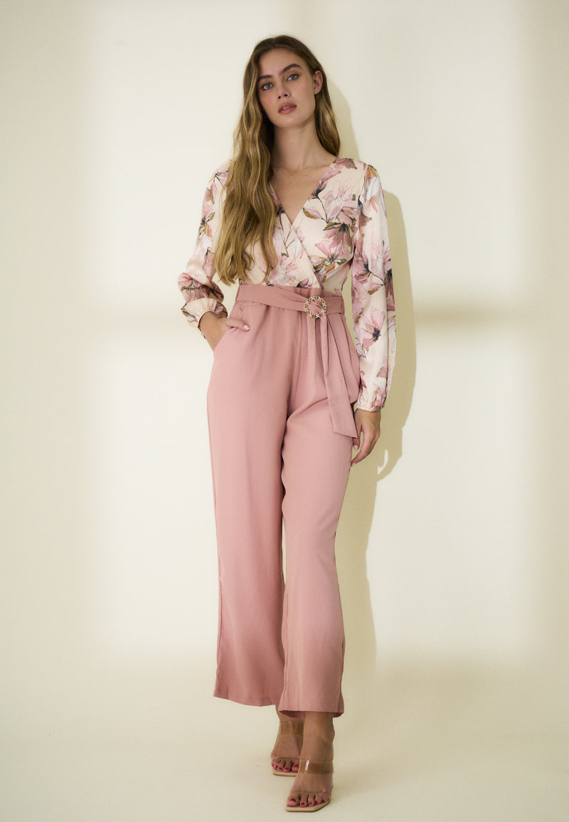 COPE CLOTHING : Floral Jumpsuit - Pink