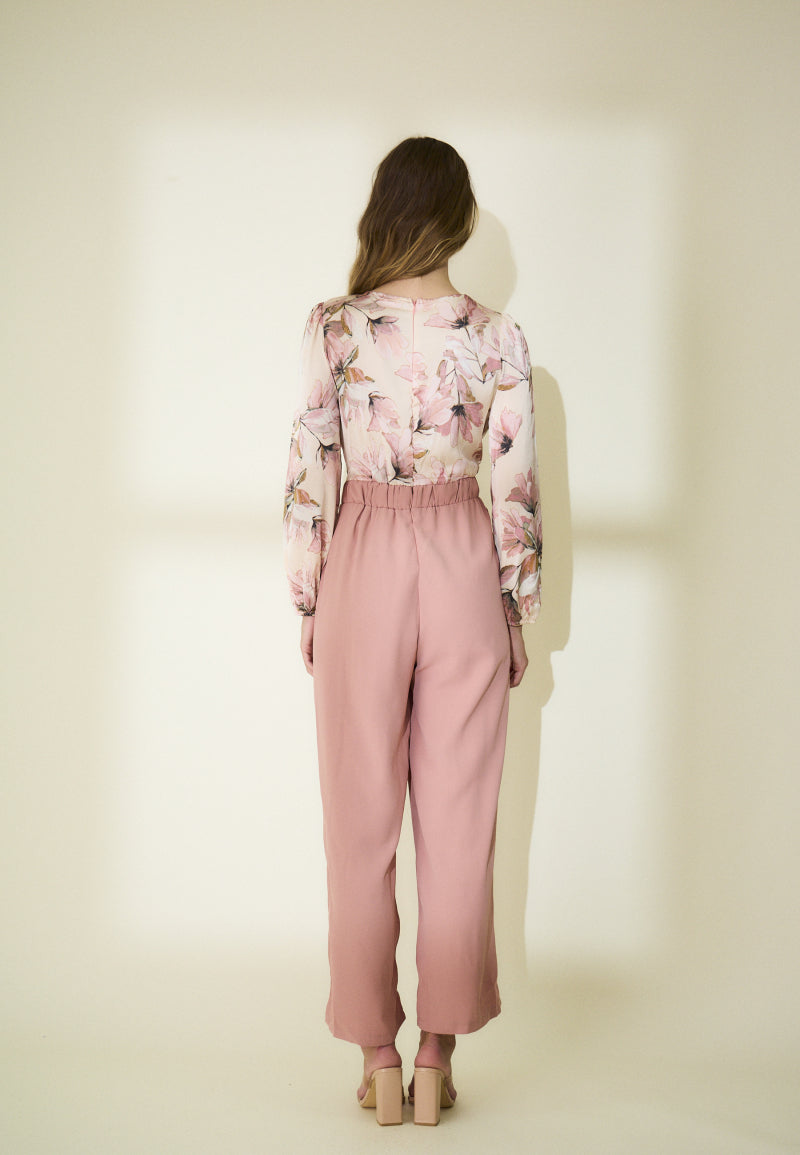 COPE CLOTHING : Floral Jumpsuit - Pink