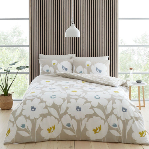 CATHERINE LANSFIELD : Craft Floral Duvet Cover Set - Natural