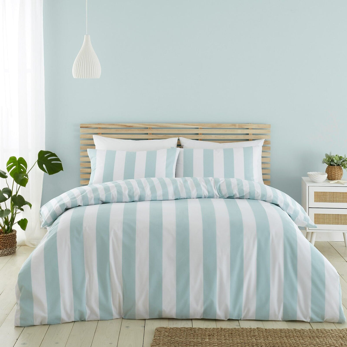 CATHERINE LANSFIELD Cove Stripe Duvet Cover Set - Seafoam