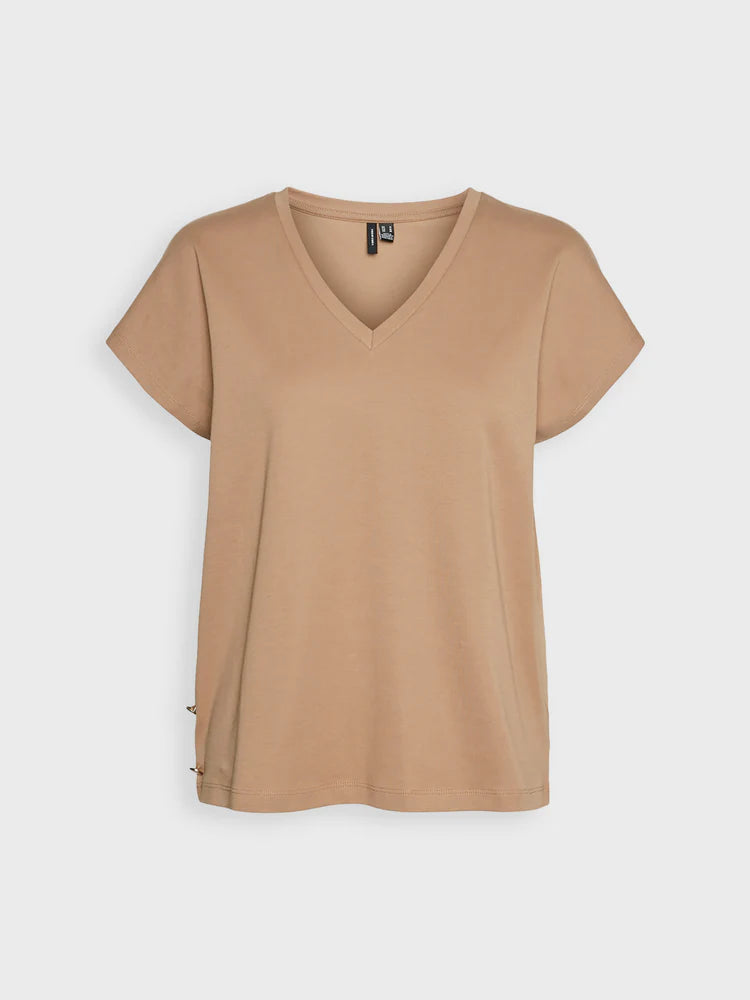 VERO MODA Karin V-Neck Top - Camel