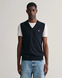 GANT : Classic Cotton Vest - Evening Blue