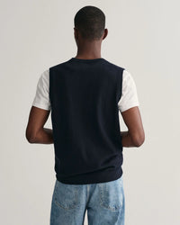 GANT : Classic Cotton Vest - Evening Blue