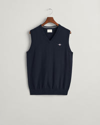 GANT : Classic Cotton Vest - Evening Blue