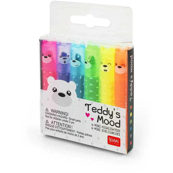 LEGAMI : Teddy's Mood Set of 6 Mini Highlighters