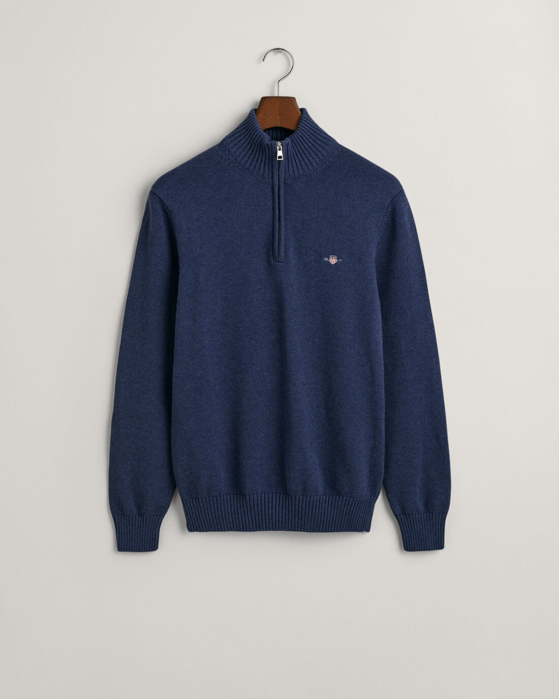 GANT : Casual Half Zip Sweater - Evening Blue