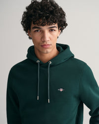 GANT Regular Shield Hoodie - Tartan Green