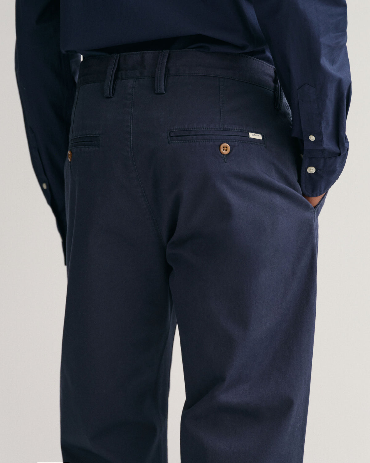 GANT : Regular Fit Twill Chinos - Navy