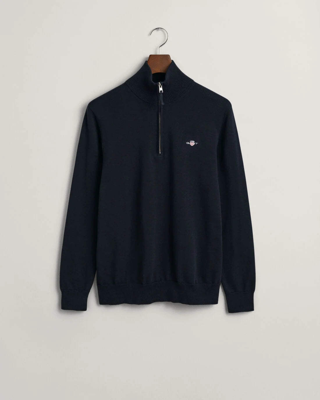 GANT : Classic Cotton Half Zip Sweater - Navy