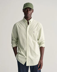 GANT : Regular Fit Gingham Poplin Shirt - Green