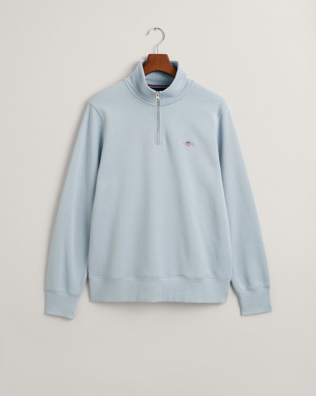 GANT : Shield Half Zip Sweater - Dove Blue