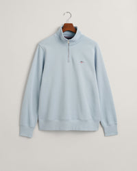 GANT : Shield Half Zip Sweater - Dove Blue