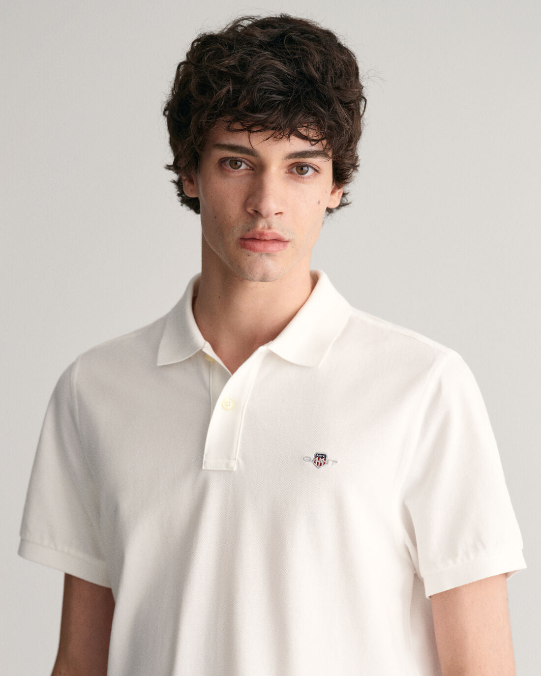 GANT : Shield Pique Polo - White