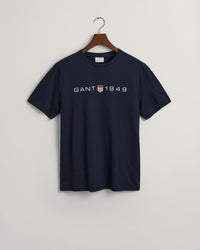 GANT : Printed Graphic Short Sleeve T-Shirt - Navy