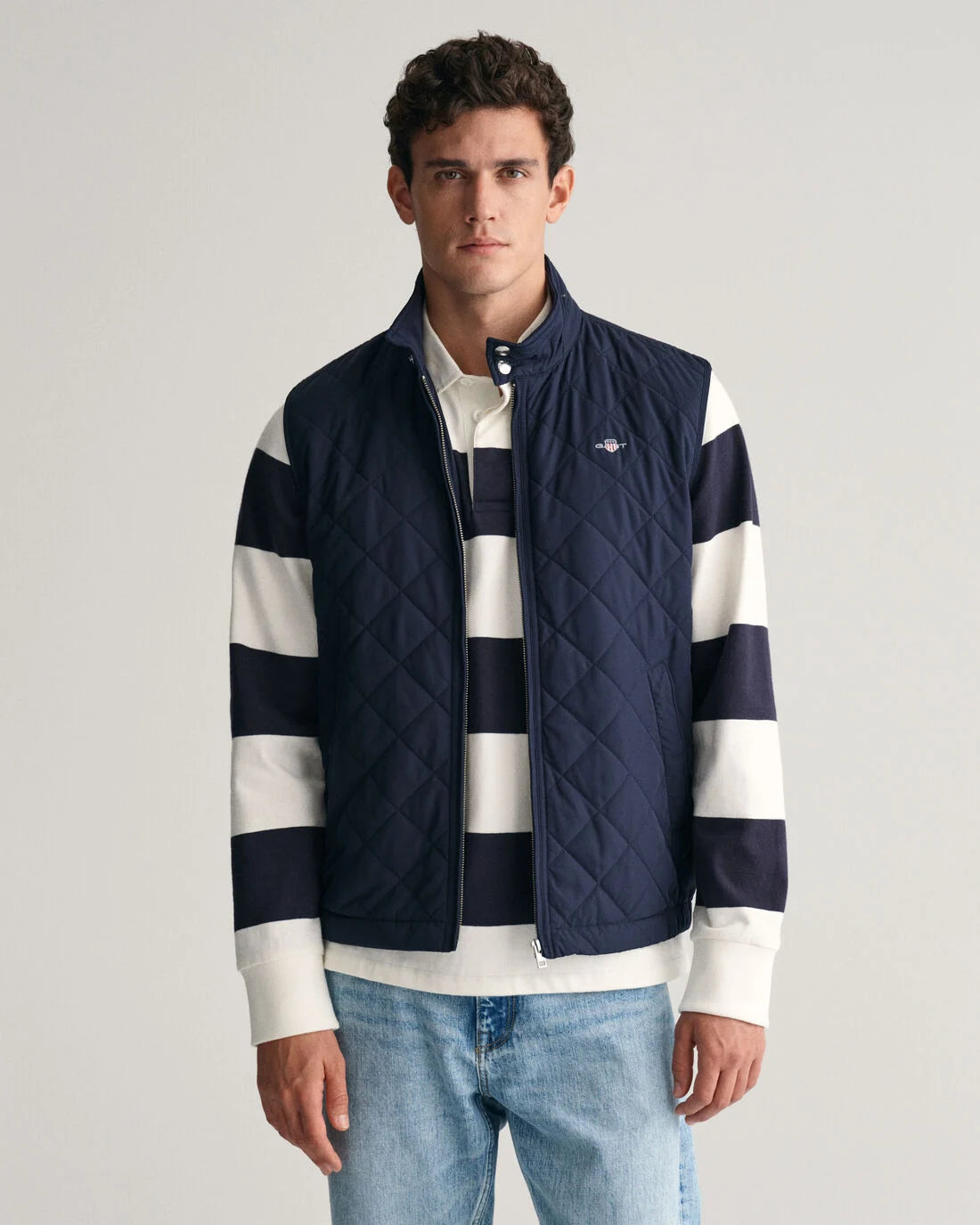 GANT : Quilted Windcheater Vest / Gilet - Navy