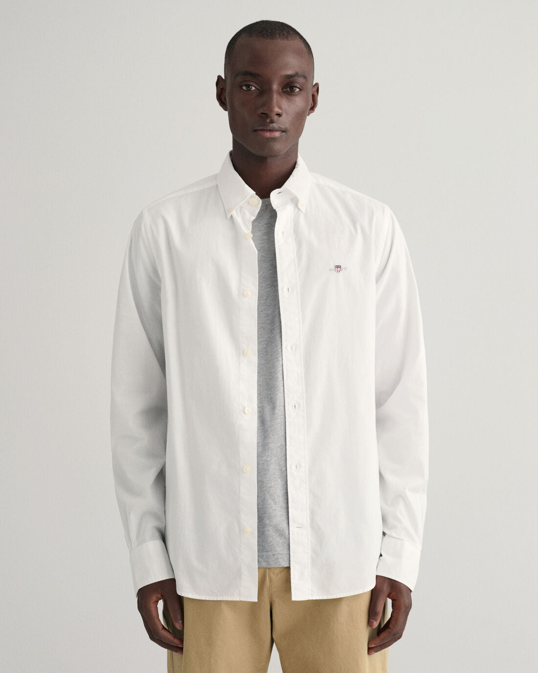 GANT : Slim Fit Poplin Shirt - White